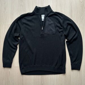 The North Face 1/4 Zip WoolBlend Sweater Mens L Black Mock Neck Pullover